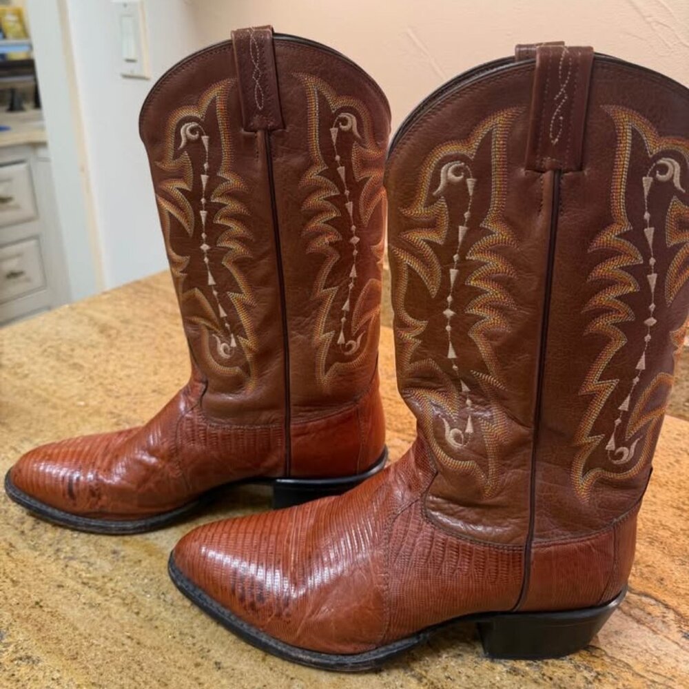 Tony Lama Vintage Lizard Men’s 11.5B – Western Cowboy Boots – Exotic Leather